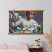 Frederic Bazille - Young Woman with Peonies Hangend Wandkleed (Slaapkamer)