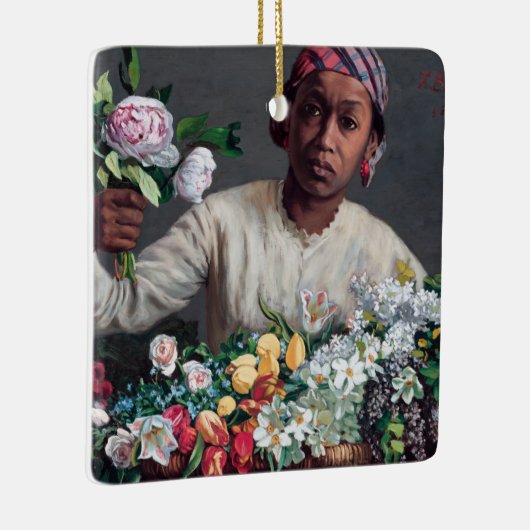 Frederic Bazille - Young Woman with Peonies Keramisch Ornament (Rechts)