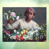 Frederic Bazille - Young Woman with Peonies Raamsticker (Vel 3)