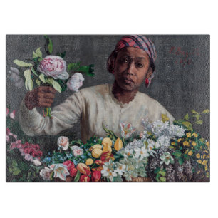 Frederic Bazille - Young Woman with Peonies Snijplank