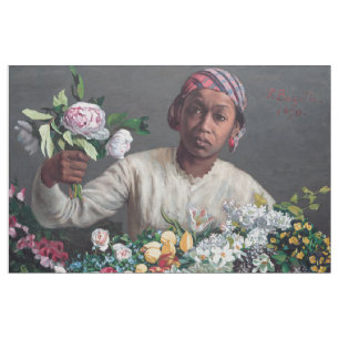 Frederic Bazille - Young Woman with Peonies Stof