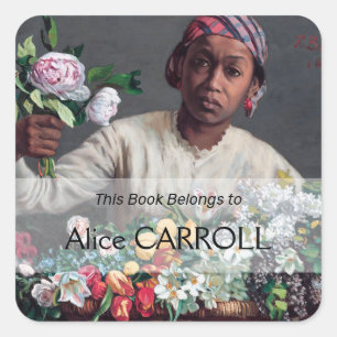 Frederic Bazille - Young Woman with Peonies Vierkante Sticker