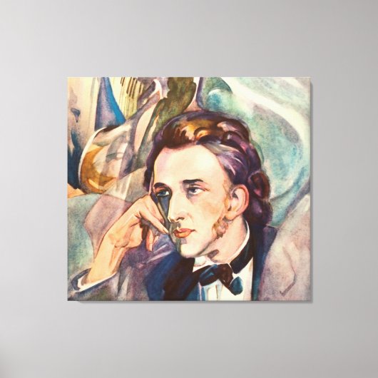 Frederic Chopin Composer Musician Portrait Famous Canvas Afdruk (Voorkant)
