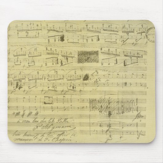 Frederic Chopin manuscript mousepad Muismat (Voorkant)