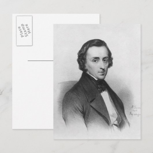Frederic Chopin, na Ary Scheffer Briefkaart (Voorkant / Achterkant)