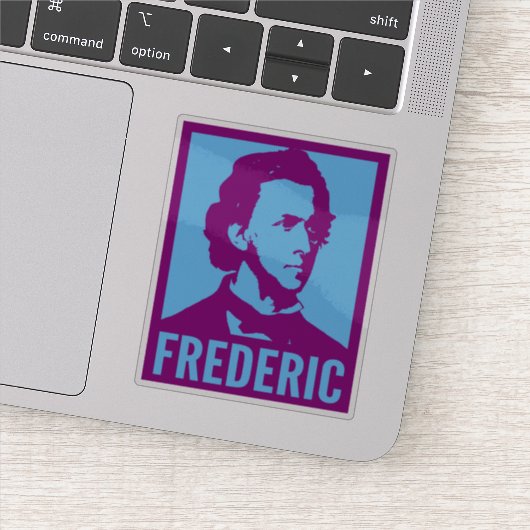 Frederic Chopin Pop Art Portrait Custom Cut Vinyl Sticker (Detail)