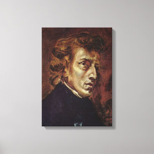 Frédéric Chopin Portrait Canvas Afdruk