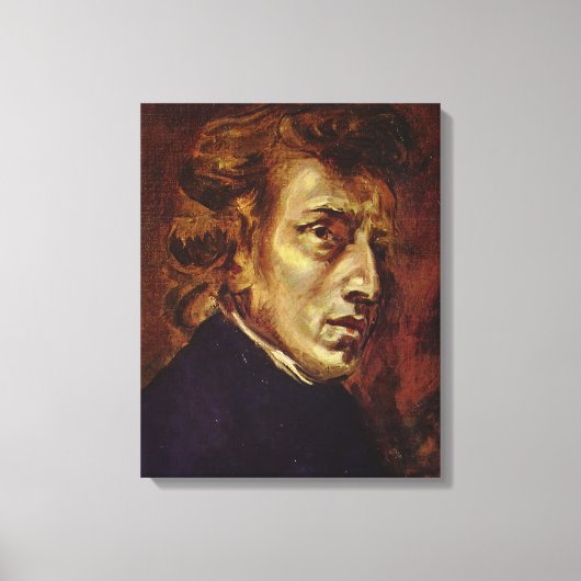 Frederic Chopin Portrait van Eugene Delacroix Canvas Afdruk (Voorkant)