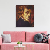 Frederic Chopin Portrait van Eugene Delacroix Canvas Afdruk (Insitu (Woonkamer))
