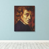 Frederic Chopin Portrait van Eugene Delacroix Canvas Afdruk (Insitu (Houten vloer))