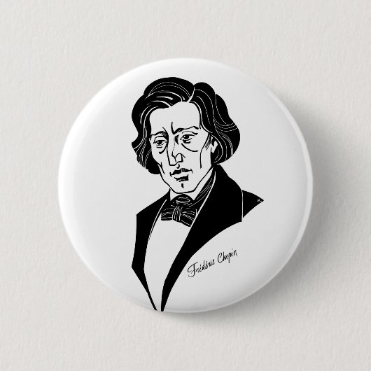 Frederic Chopin Ronde Button 5,7 Cm (Voorkant)