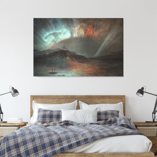 FREDERIC EDWIN CHURCH - AURORA BOREALIS - 1865 CANVAS AFDRUK (Insitu (Slaapkamer))