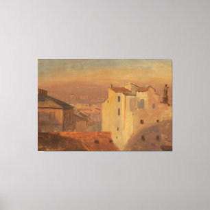 Frederic Edwin Church - Daken, Rome, Italië Canvas Afdruk