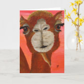 Frederic le chameau mignon - carte de voeux (Fleur jaune)