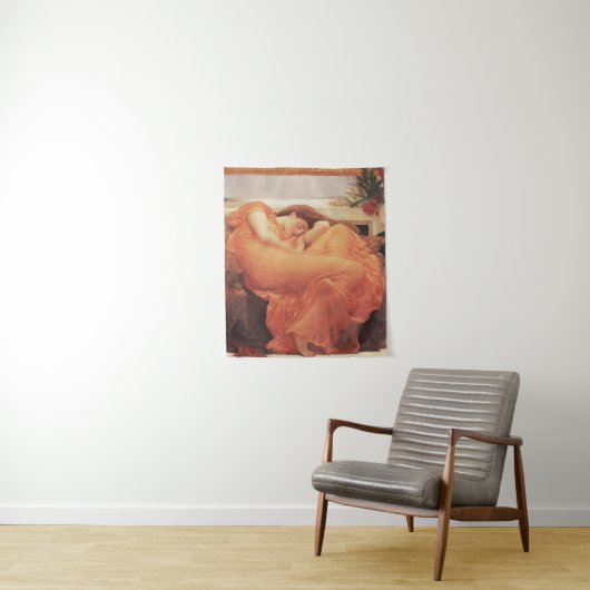 Frederic Lord Leighton Flaming June Square Art Wandkleed (In situ)