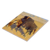 Frederic Remington Art Indians Simulerend Buffalo Tegeltje (Zijkant)