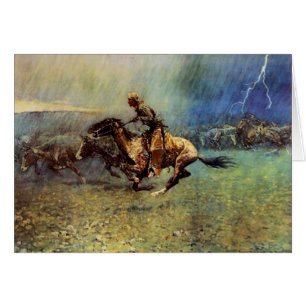 Frederic Remington Art Occidental "The Stampede"