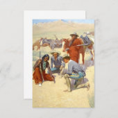 Frédéric Remington Art Occidental "Une carte dans  (Devant / Derrière)
