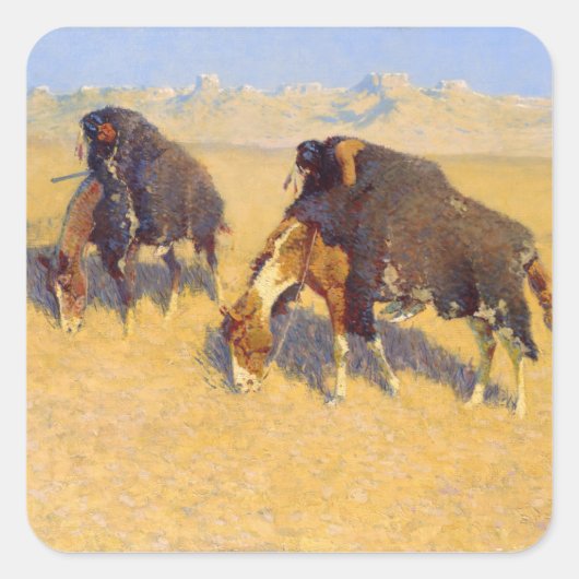Frederic Remington Art Vierkante Sticker (Voorkant)