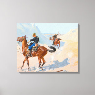 Frederic Remington - de Advance-Guard of de Mil Canvas Afdruk