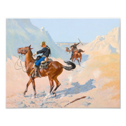 Frederic Remington - de Advance-Guard of de Mil Foto Afdruk (Voorkant)