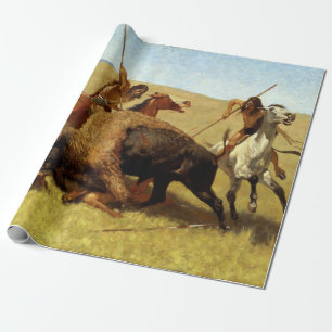 Frederic Remington de Buffalo Hunt Cadeaupapier