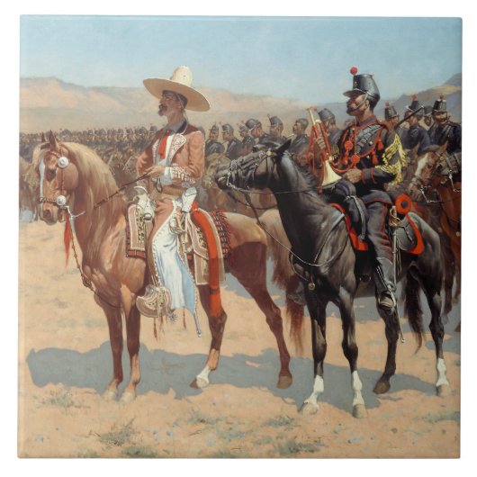Frederic Remington - De Mexicaanse Majoor Tegeltje (Voorkant)