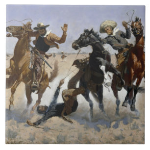 Frederic Remington - een complot aandoen Tegeltje