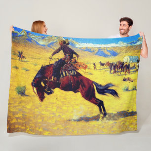 Frederic Remington Een koude ochtend in de weide Fleece Deken