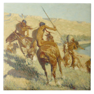 Frederic Remington - Episode van het Pistool Buffa Tegeltje