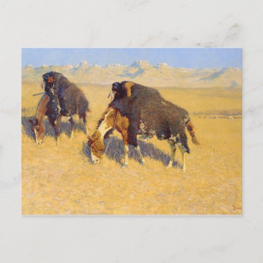 Frederic Remington - Indiërs simuleren Buffalo Briefkaart (Voorkant)