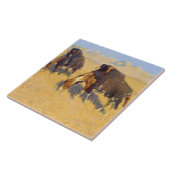 Frederic Remington - Indiërs simuleren Buffalo Tegeltje (Zijkant)