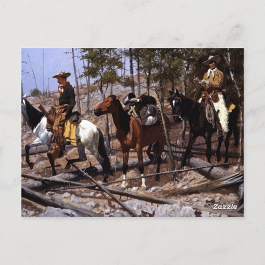 Frederic Remington Prospecting for Cattle Range Briefkaart (Achterkant)