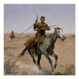 Frederic Remington Westerne kunst "De vlucht" Perfect Poster