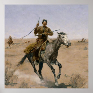 Frederic Remington Westerne kunst "De vlucht" Poster