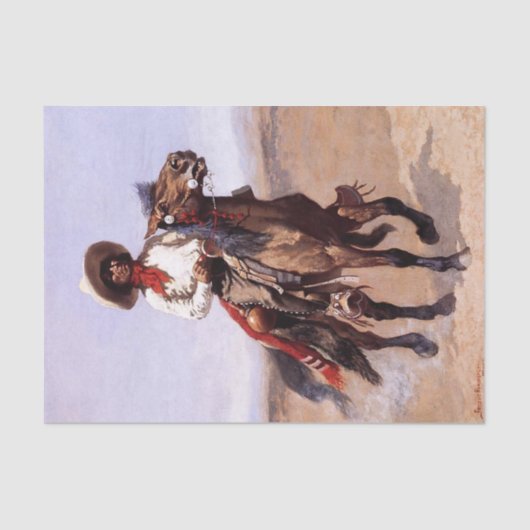 Frederic Remington Westerne kunst: een ouderwetse Tissuepapier (Voorkant)