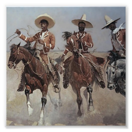Frederic Remington Westerne kunst "Mexicaanse ride Foto Afdruk (Voorkant)