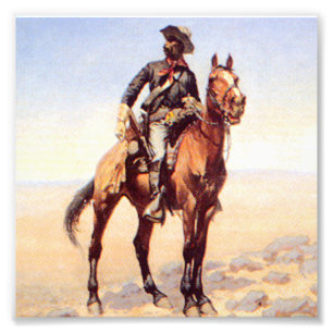 Frederic Remington Westerne kunst "Zwarte Cavalrym Foto Afdruk