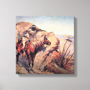Frederic Remington Westerse Kunst “Apache Ambush” Canvas Afdruk