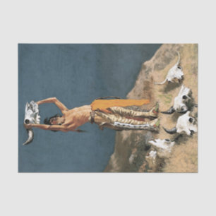 Frederic Remington Westerse Kunst 'De bizons terug Tissuepapier