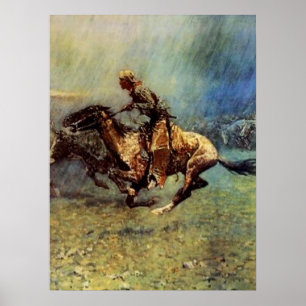 Frederic Remington Westerse Kunst “De Stampede” Poster