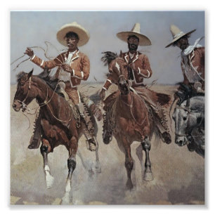 Frederic Remington Westerse Kunst “Mexicaanse Ruit Foto Afdruk