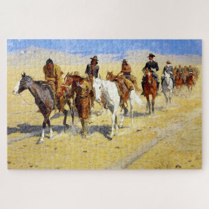 Frederic Remington Westerse Kunst “Pony Tracks” Legpuzzel