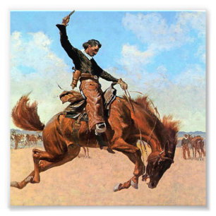 Frederic Remington Westerse Kunst “The Buck Jumper Foto Afdruk
