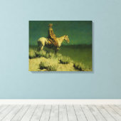 Frederic Remington's The Night Herder (circa 1908) Canvas Afdruk (Insitu (Houten vloer))