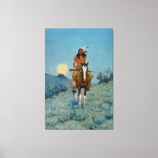Frederic Remington's The Outlier 1909 Canvas Afdruk (Voorkant)
