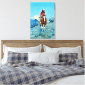 Frederic Sackrider Remington The Outlier Canvas Afdruk (Insitu (Slaapkamer))