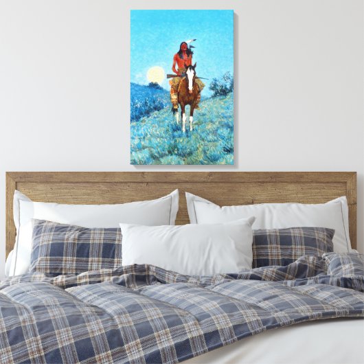Frederic Sackrider Remington The Outlier Canvas Afdruk (Insitu (Slaapkamer))