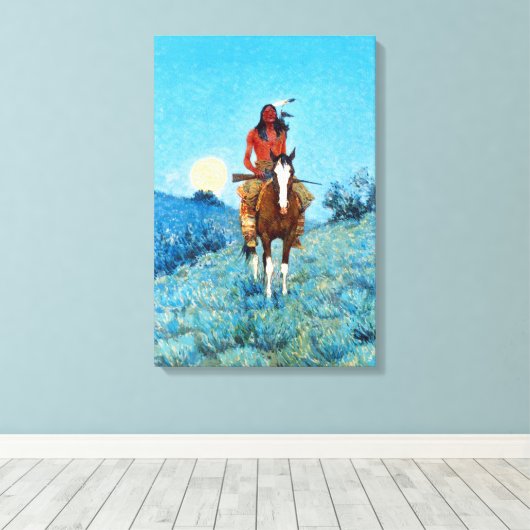 Frederic Sackrider Remington The Outlier Canvas Afdruk (Insitu (Houten vloer))