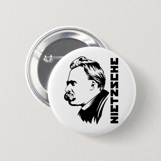 Frederich Nietzsche Portrait Button (Voorkant /achterkant)